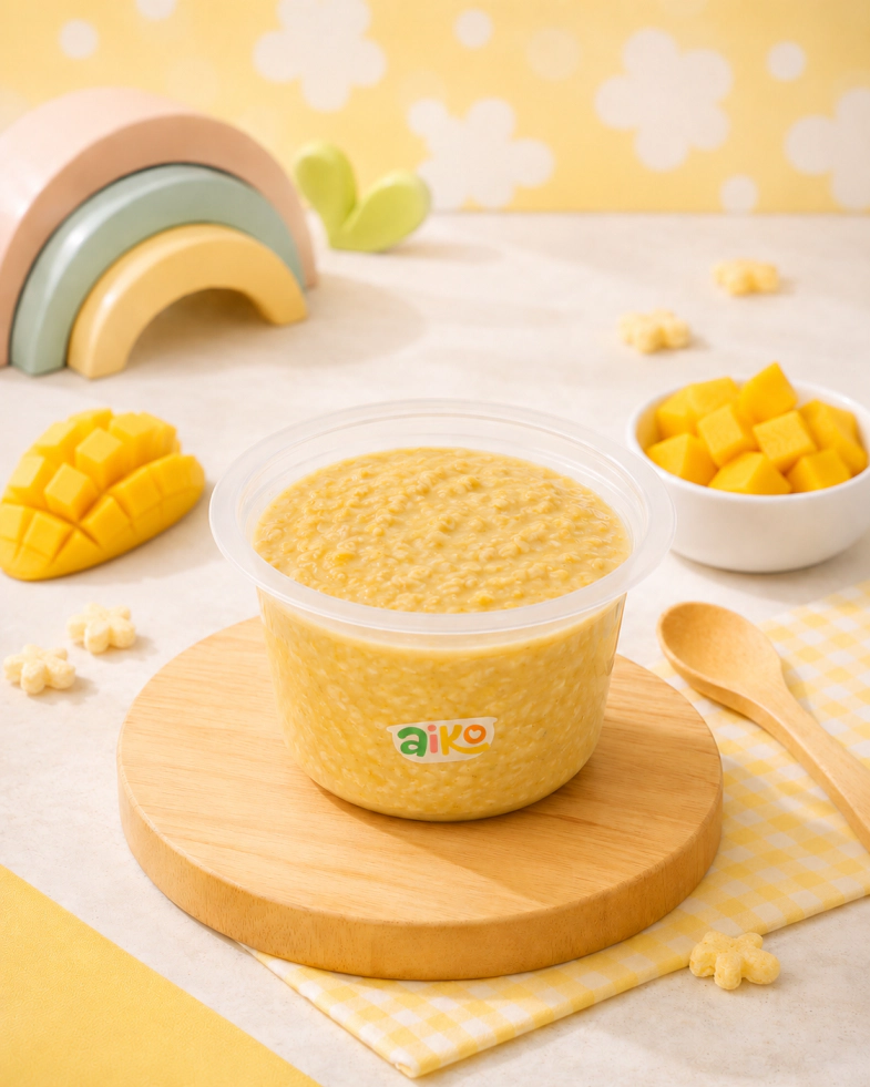 Produk Oatmeal varian Mangga AIKO.