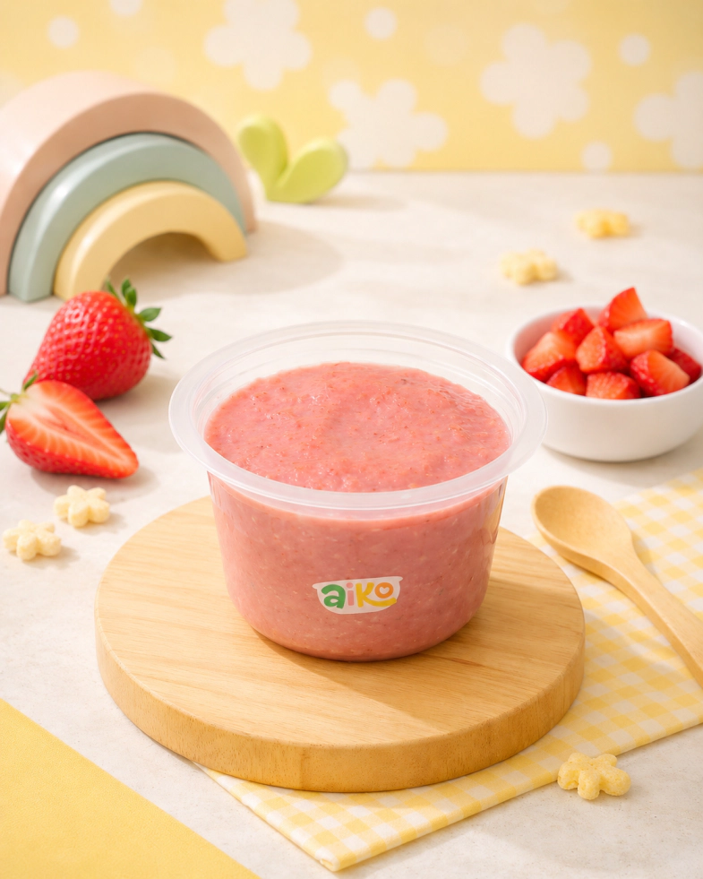 Produk Oatmeal varian Stroberi AIKO.