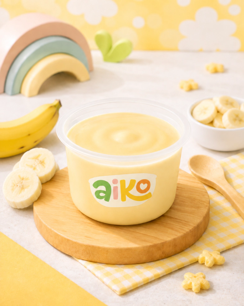 Produk Pudding varian Pisang AIKO.