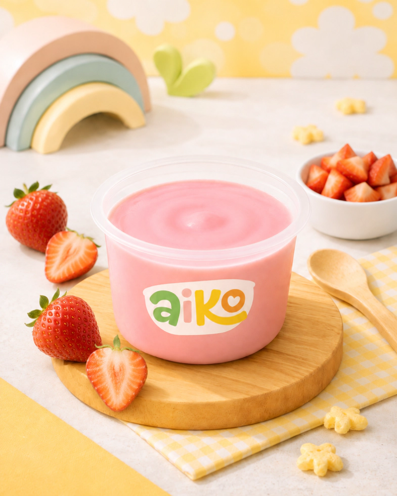 Produk Pudding varian Stroberi AIKO.